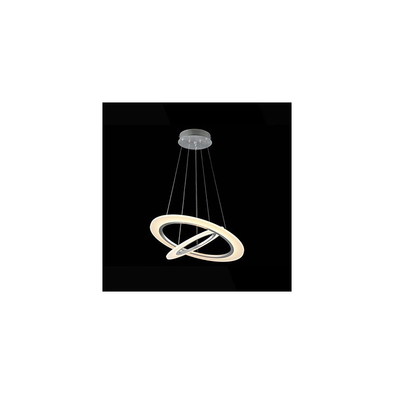 Luminária pendente de acrílico para teto, lustre suspenso, luminárias com 2 anéis
