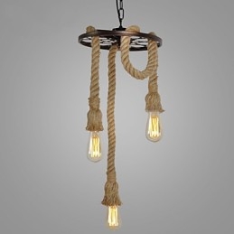 Luminária pendente de metal galvanizado estilo retrô mini