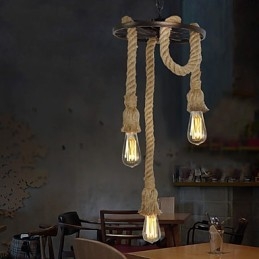 Luminária pendente de metal galvanizado estilo retrô mini