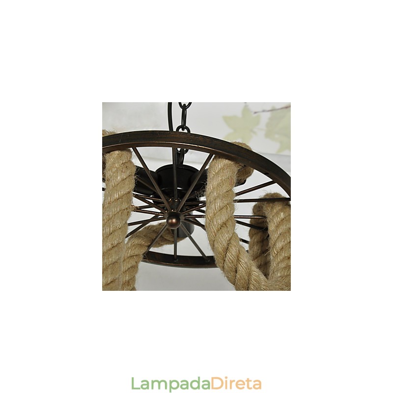 Luminária pendente de metal galvanizado estilo retrô mini