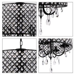 Lustre moderno contemporâneo de cristal cromado com tambor