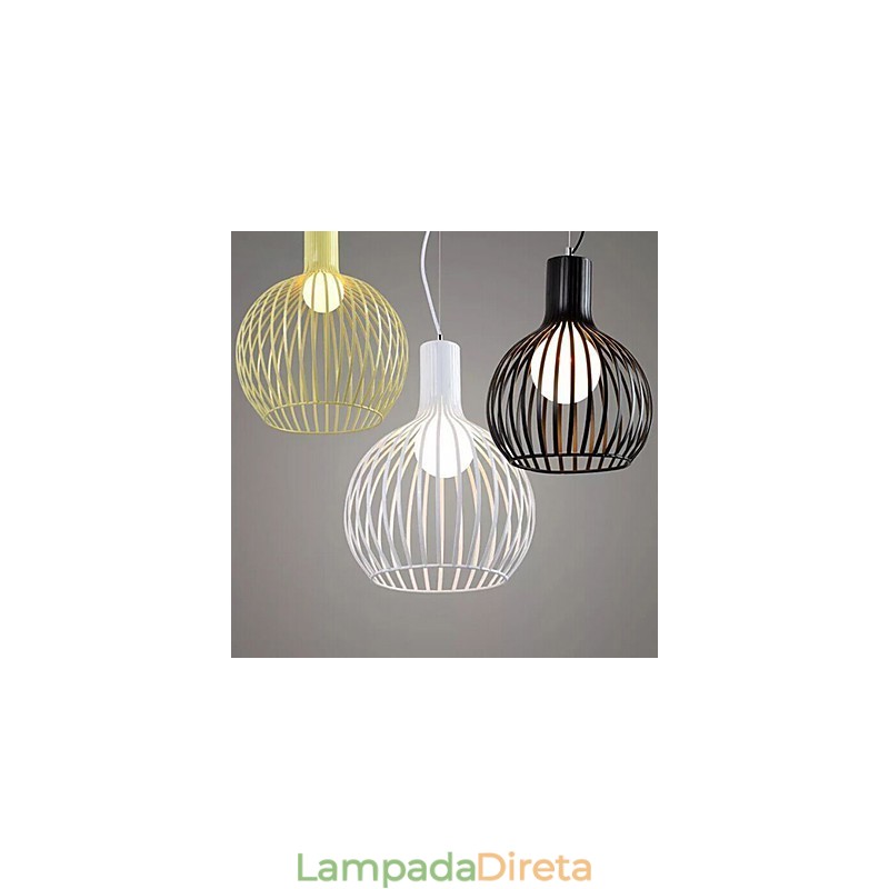 Lustre de gaiola de ferro forjado americano retrô contraído