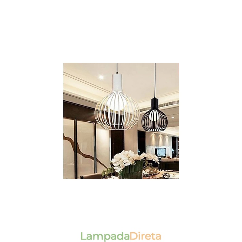 Lustre de gaiola de ferro forjado americano retrô contraído