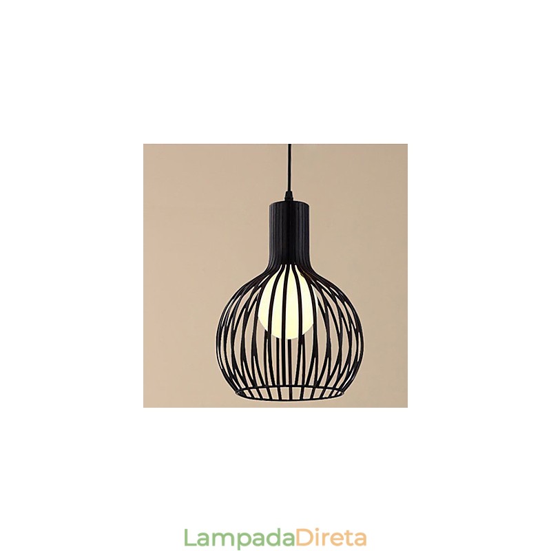 Lustre de gaiola de ferro forjado americano retrô contraído