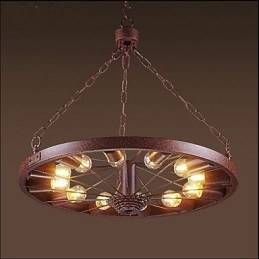 Pingente de roda retrô para fazer a antiga luminária industrial suspensa