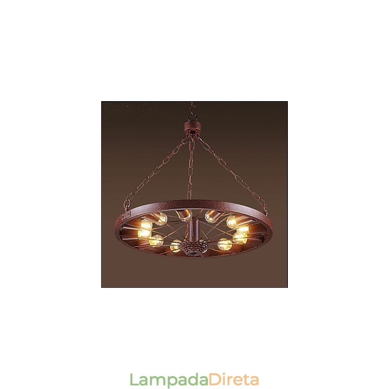Pingente de roda retrô para fazer a antiga luminária industrial suspensa