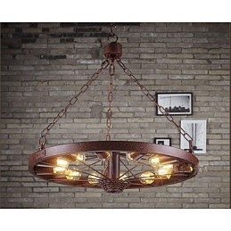 Pingente de roda retrô para fazer a antiga luminária industrial suspensa