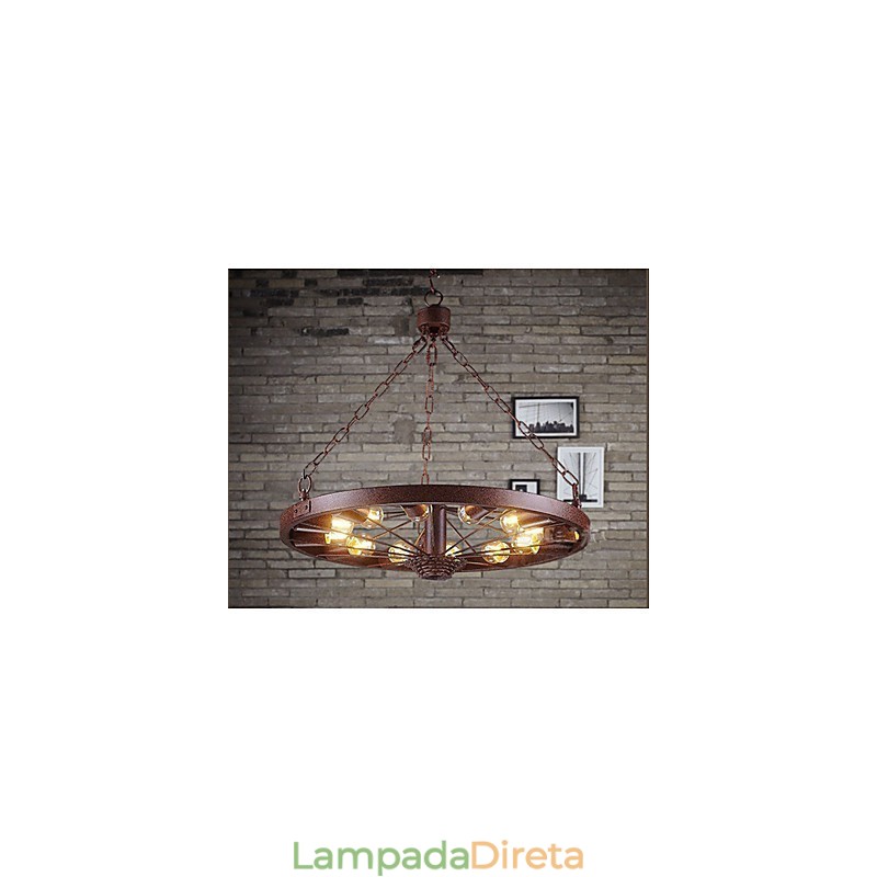 Pingente de roda retrô para fazer a antiga luminária industrial suspensa