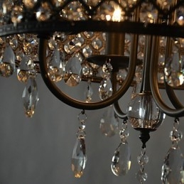 Lustre moderno contemporâneo de cristal cromado com tambor