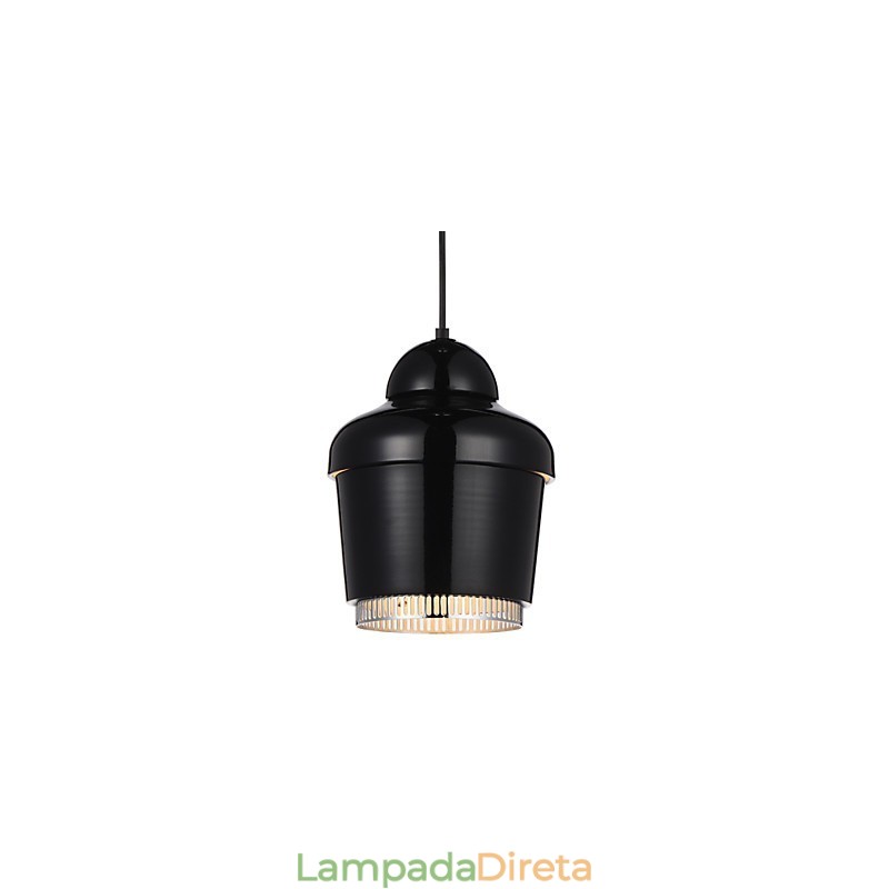 Luminária Pendente 1 Luz Moderna Simplicidade Dourado Cromado Preto Branco Aço Carbono Metal Lustre