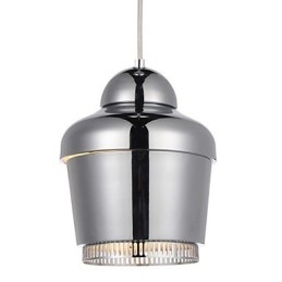 Luminária Pendente 1 Luz Moderna Simplicidade Dourado Cromado Preto Branco Aço Carbono Metal Lustre