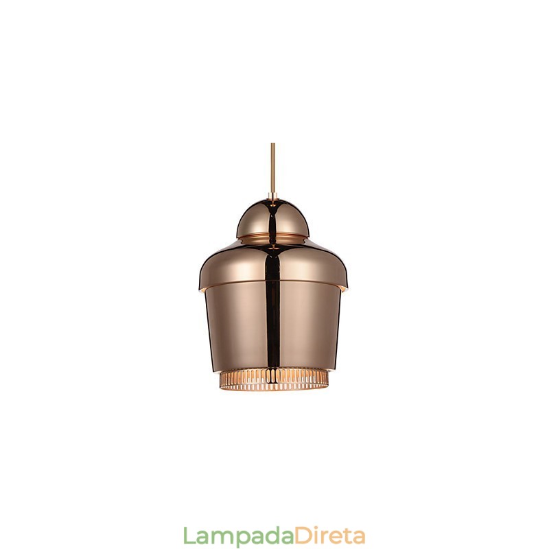 Luminária Pendente 1 Luz Moderna Simplicidade Dourado Cromado Preto Branco Aço Carbono Metal Lustre
