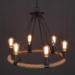 Luminária pendente de metal estilo country mini com pintura