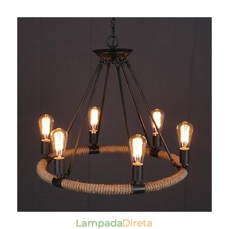 Luminária pendente de metal estilo country mini com pintura Luminária pendente de metal estilo country mini com pintura