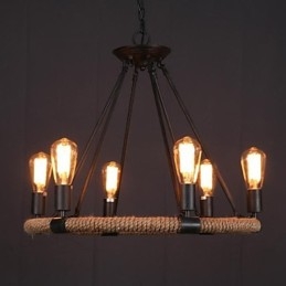 Luminária pendente de metal estilo country mini com pintura