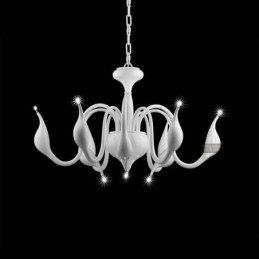 Lustre de metal galvanizado moderno contemporâneo branco de 9 luzes