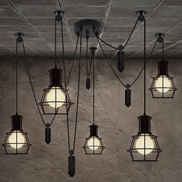 Lustre 5 Cabeças Rústico Lodge Vintage Retro Country Metal
