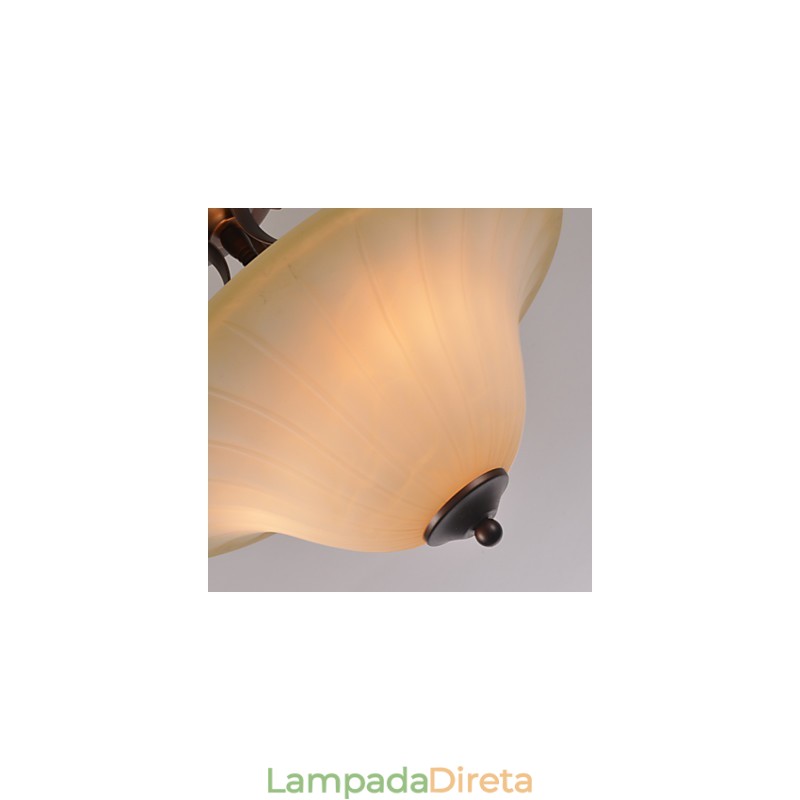 5 Luminária pendente de metal com pintura estilo vintage mini