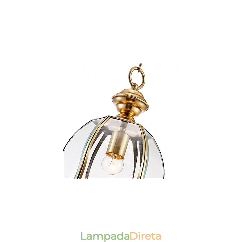 Pingente pequeno americano todo em cobre vidro simples