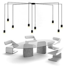 Luminária pendente com design de cordão contraído e geométrico do norte da Europa