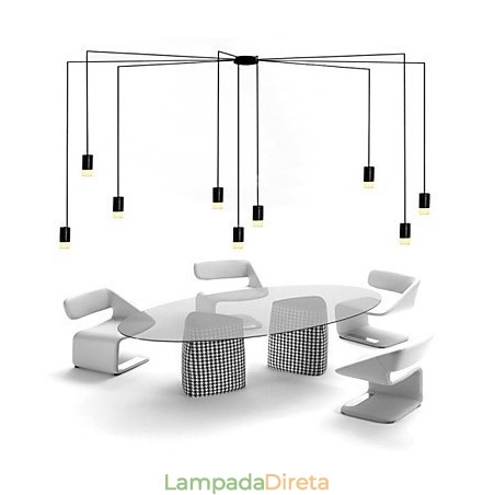 Luminária pendente com design de cordão contraído e geométrico do norte da Europa