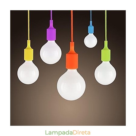 Mini Pingente 1 Luz Moderno Minimalista Silicone Candy Colors Mini Pingente 1 Luz Moderno Minimalista Silicone Candy Colors