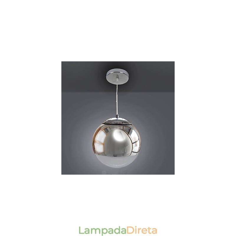 Luminária pendente moderna contemporânea estilo globo mini galvanizada