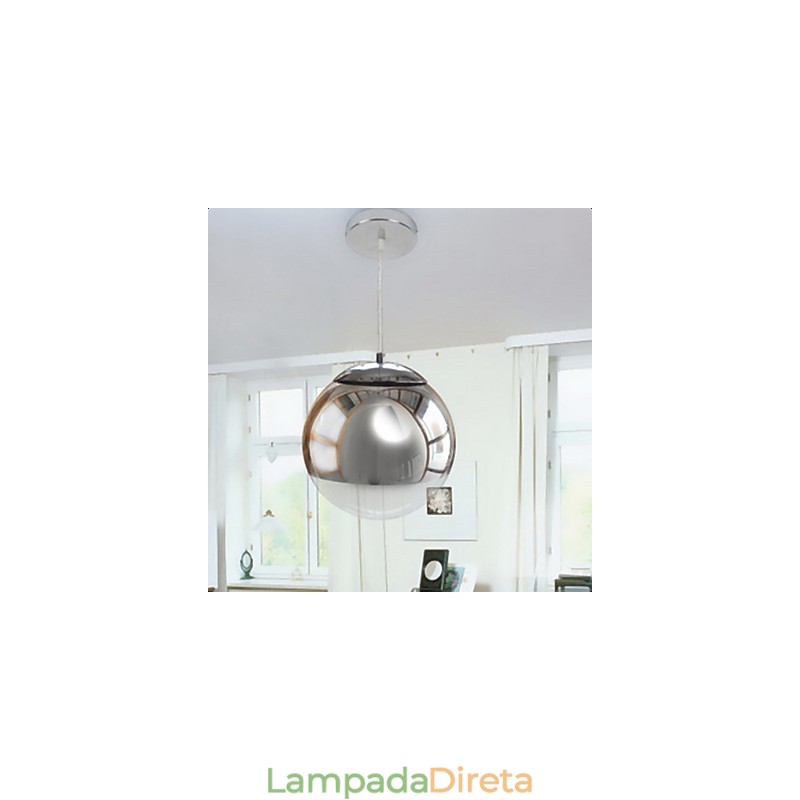 Luminária pendente moderna contemporânea estilo globo mini galvanizada