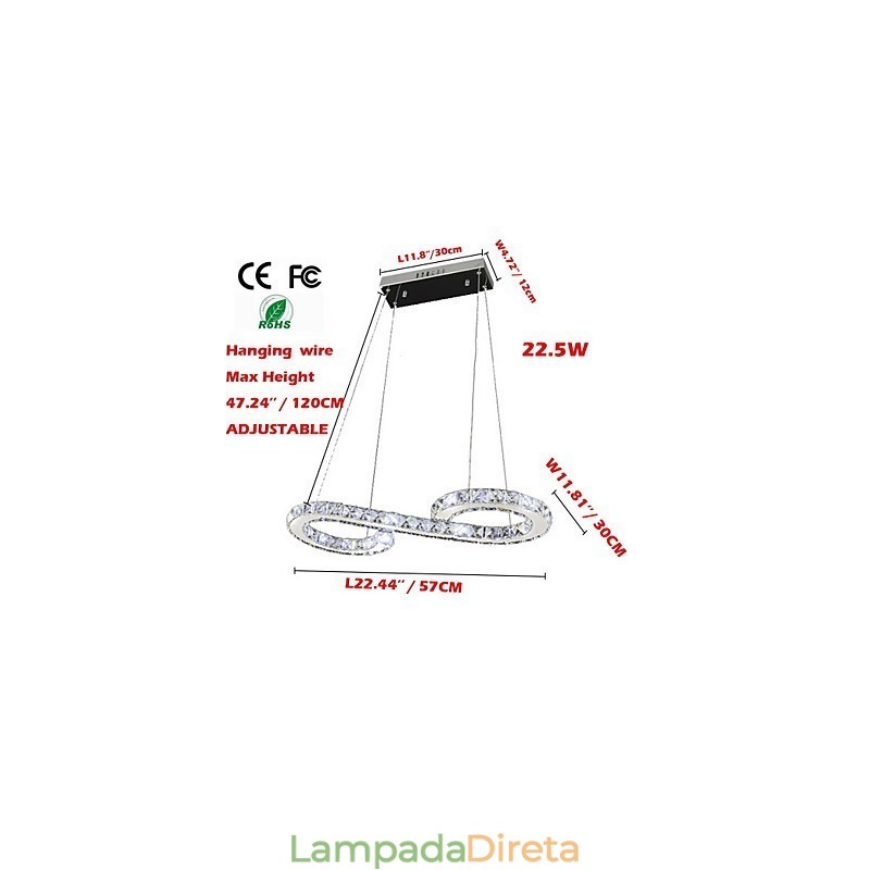 Modelo Pendente Luz Moderna Lâmpadas de Cristal Iluminação Luminárias de Teto Luxuosas