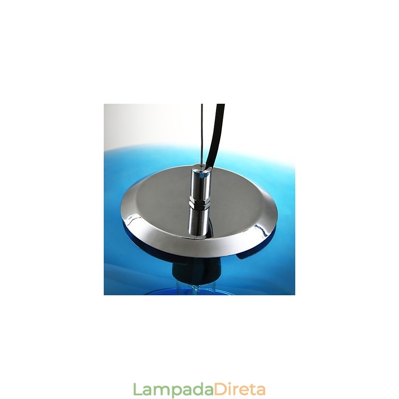 Luminária pendente design moderno lâmpada de vidro azul incluída