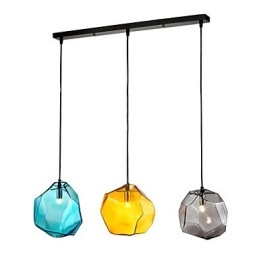 Pendente 3 Luzes Estilo Itália Transparente Galvanoplastia