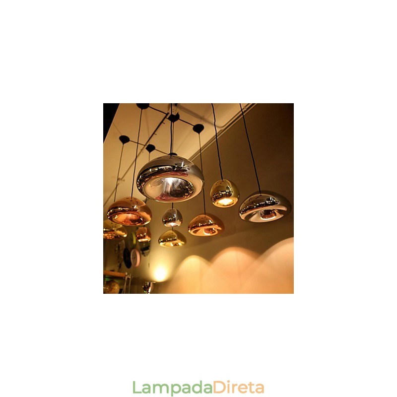 Luminária pendente de metal com pintura contemporânea moderna