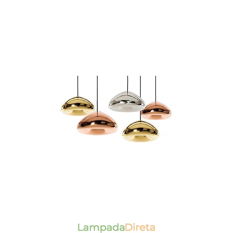Luminária pendente de metal com pintura contemporânea moderna