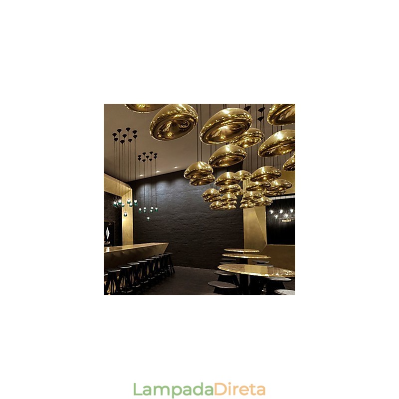Luminária pendente de metal com pintura contemporânea moderna
