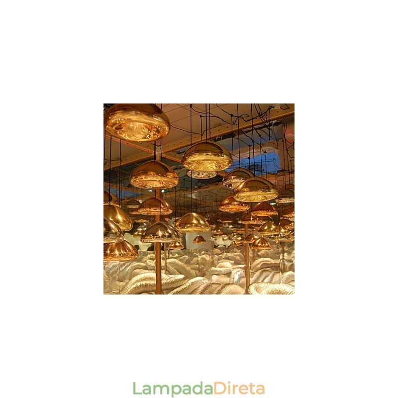 Luminária pendente de metal com pintura contemporânea moderna