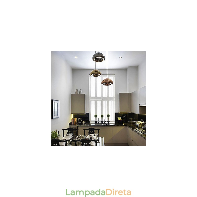 Luminária pendente de metal com pintura contemporânea moderna