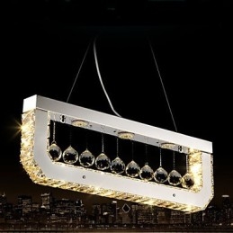Lustre de Cristal Droplight de Luz Retangular Amarela