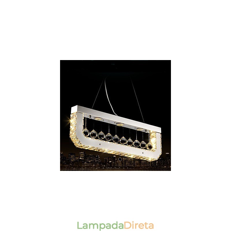 Lustre de Cristal Droplight de Luz Retangular Amarela