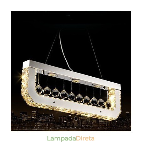 Lustre de Cristal Droplight de Luz Retangular Amarela Lustre de Cristal Droplight de Luz Retangular Amarela