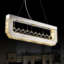 Lustre de Cristal Droplight de Luz Retangular Amarela