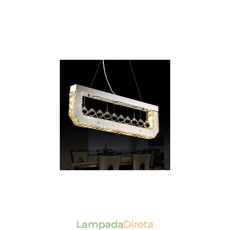 Lustre de Cristal Droplight de Luz Retangular Amarela
