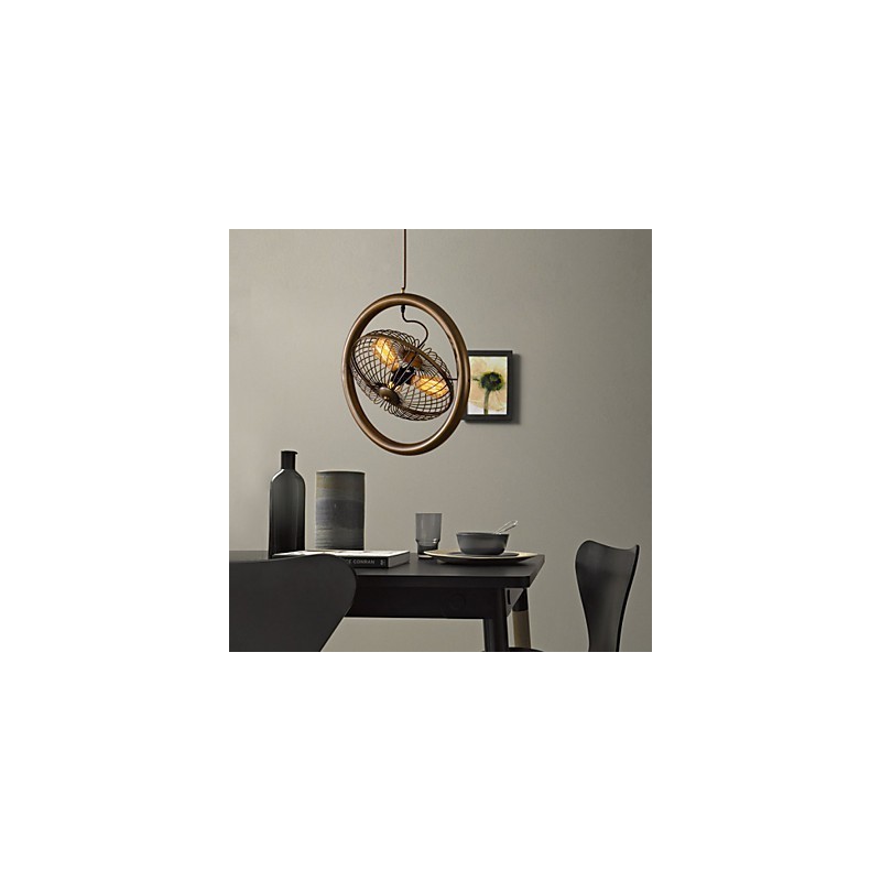 Retro Classic Metal Ceiling Fan Lights Simples Luminárias Pendentes Luminária Pendente Café