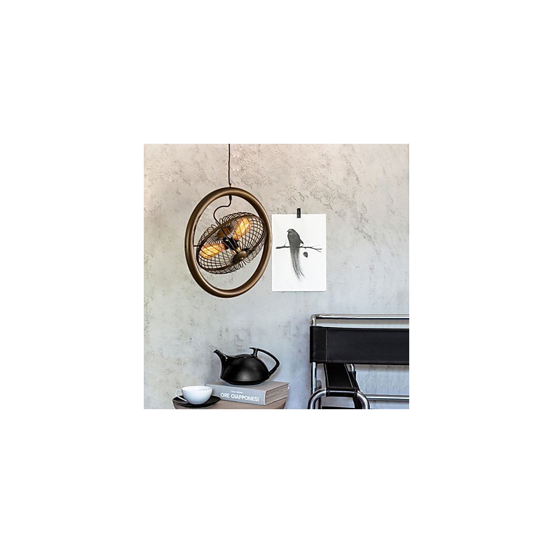 Retro Classic Metal Ceiling Fan Lights Simples Luminárias Pendentes Luminária Pendente Café