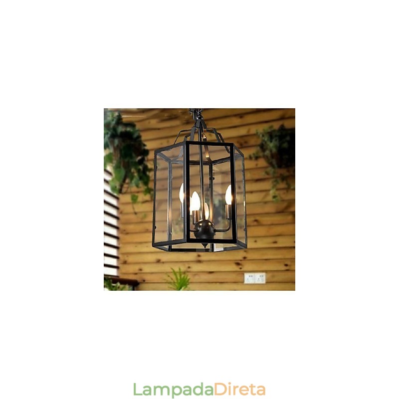Tradicional Clássico Vintage Retro Lanterna Country Mini Estilo Pintura Metal Pingente Luz Jantar