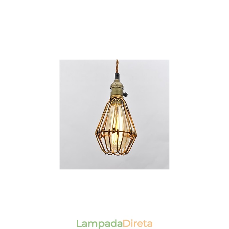 Lustre de ferro estilo americano, estilo vintage, com cabeça única, estilo lótus