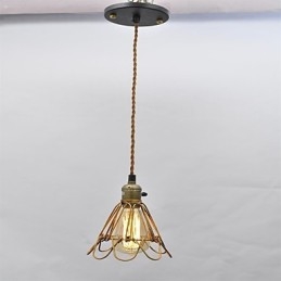 Lustre de ferro estilo americano, estilo vintage, com cabeça única, estilo lótus