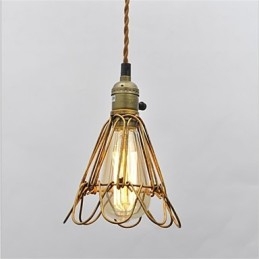 Lustre de ferro estilo americano, estilo vintage, com cabeça única, estilo lótus