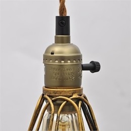 Lustre de ferro estilo americano, estilo vintage, com cabeça única, estilo lótus