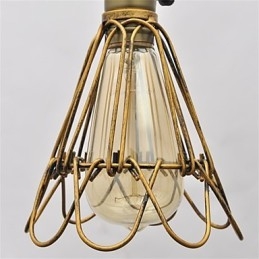 Lustre de ferro estilo americano, estilo vintage, com cabeça única, estilo lótus