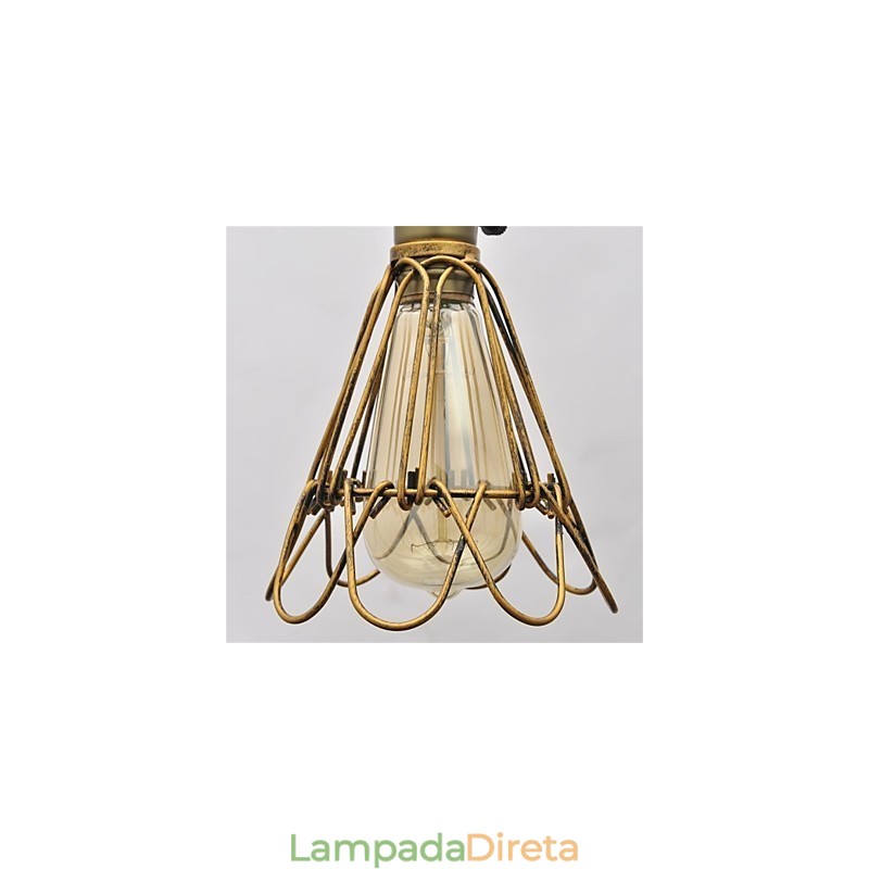 Lustre de ferro estilo americano, estilo vintage, com cabeça única, estilo lótus